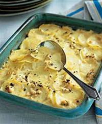Scalloped Potatoes with Fennel, Mushrooms, and Goat Cheese Recipe